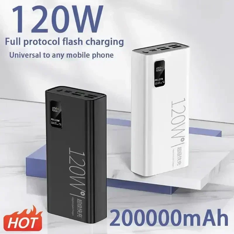 cargador portatil 200000mAh 120W Super carga rapida